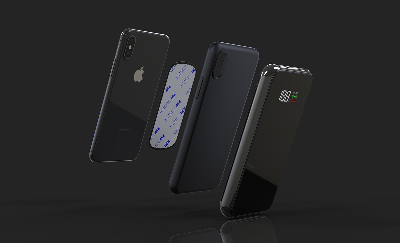 Magnetic attraction，portable source，wireless charger ，