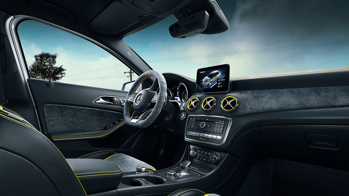 Interior design，Automobile design，Benz A45 Mixed，