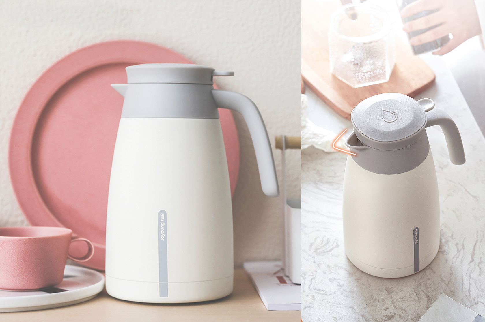 Metal，white，Thermal insulation kettle，