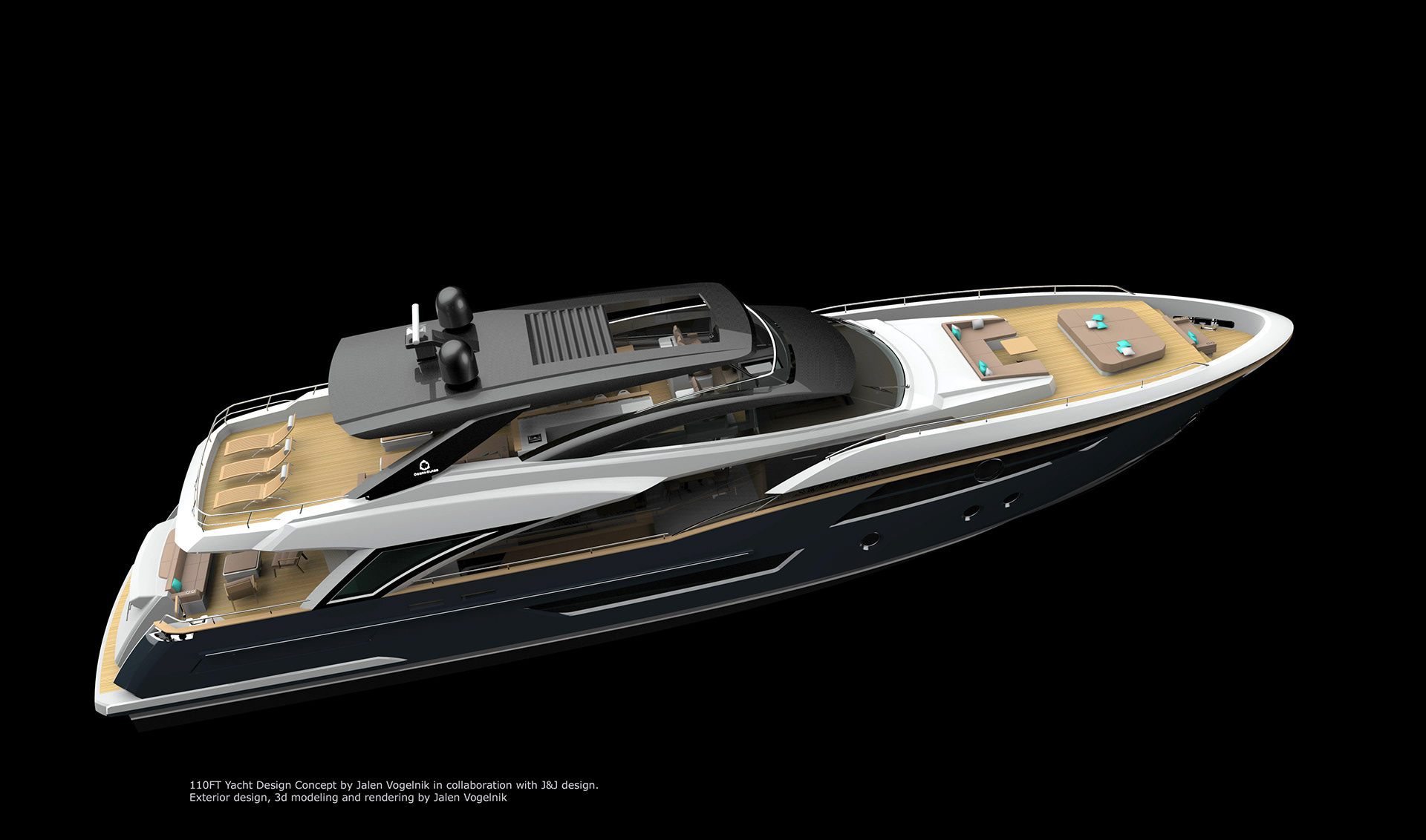 3D modeling，yacht，110ft Yacht，