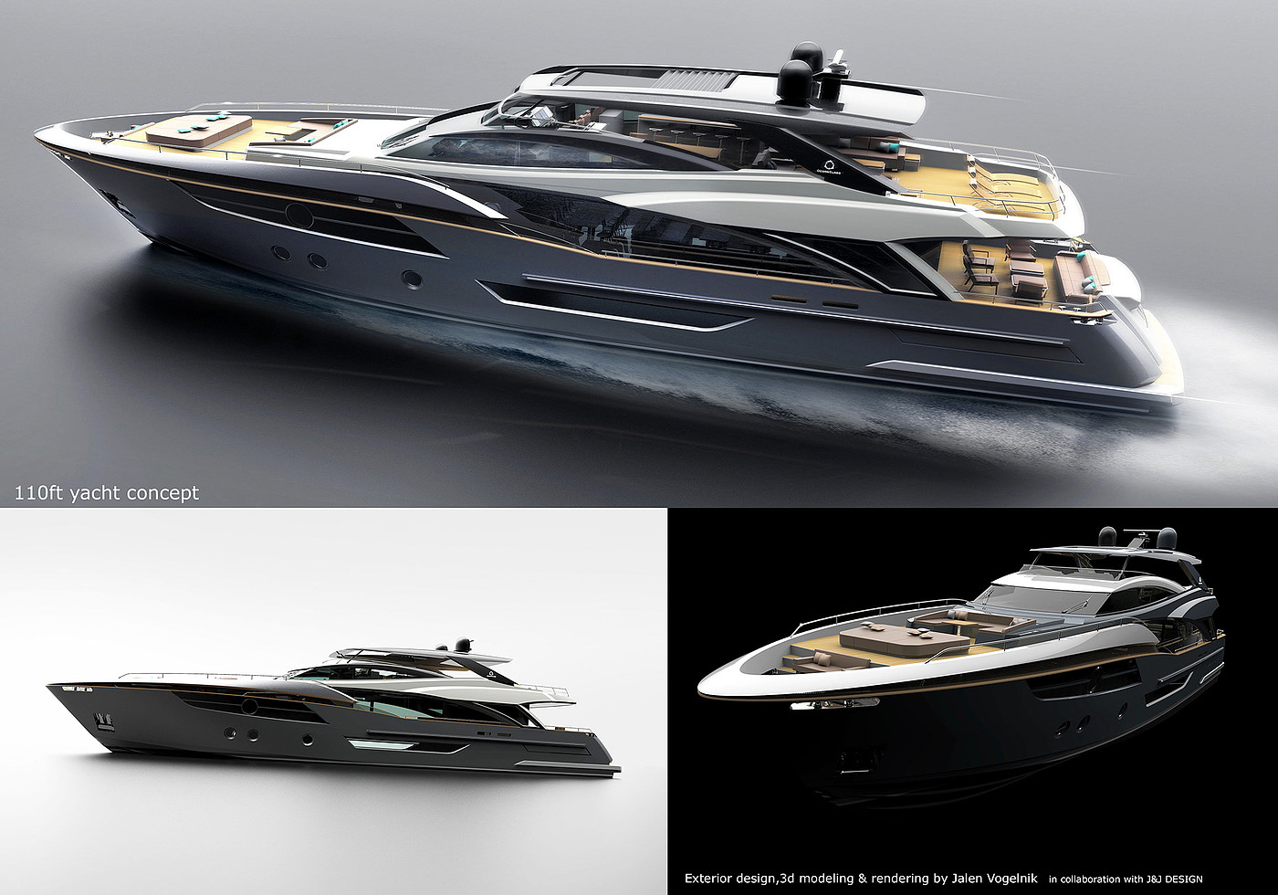 3D modeling，yacht，110ft Yacht，