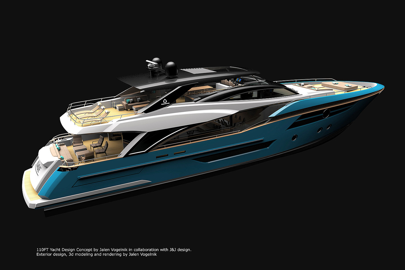 3D modeling，yacht，110ft Yacht，