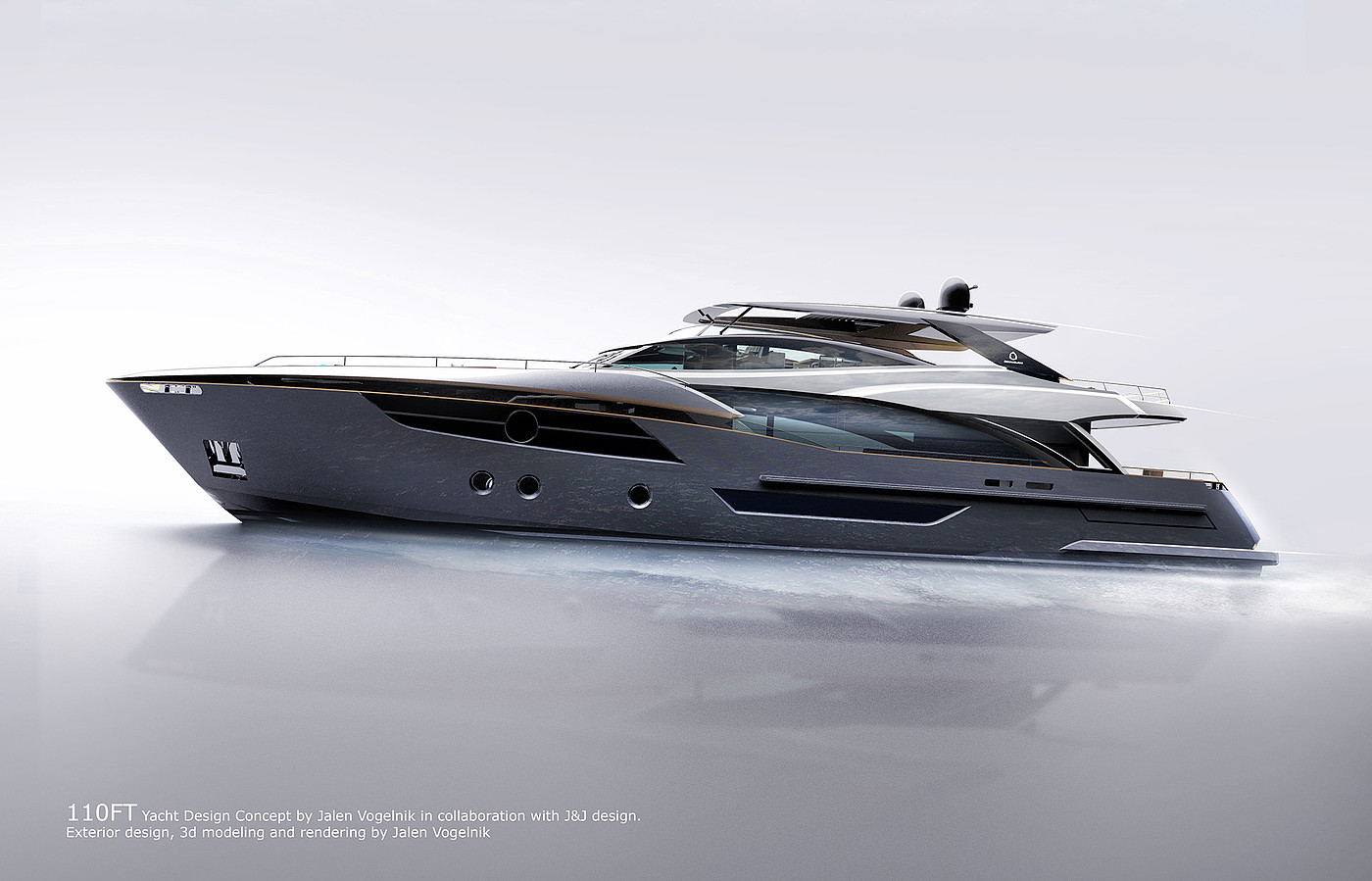 3D modeling，yacht，110ft Yacht，