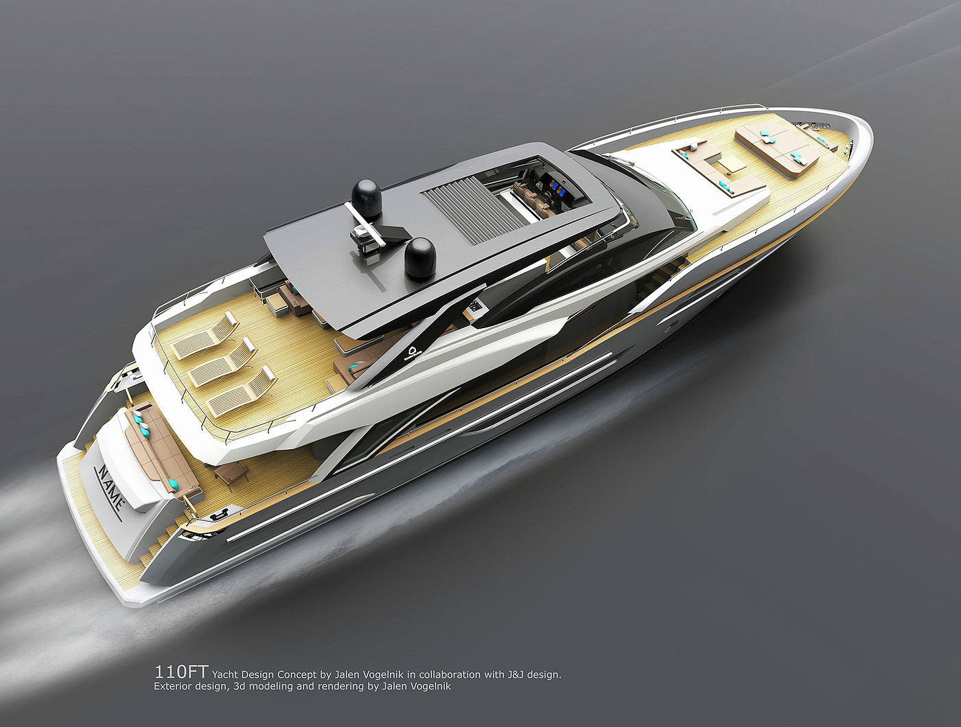 3D modeling，yacht，110ft Yacht，