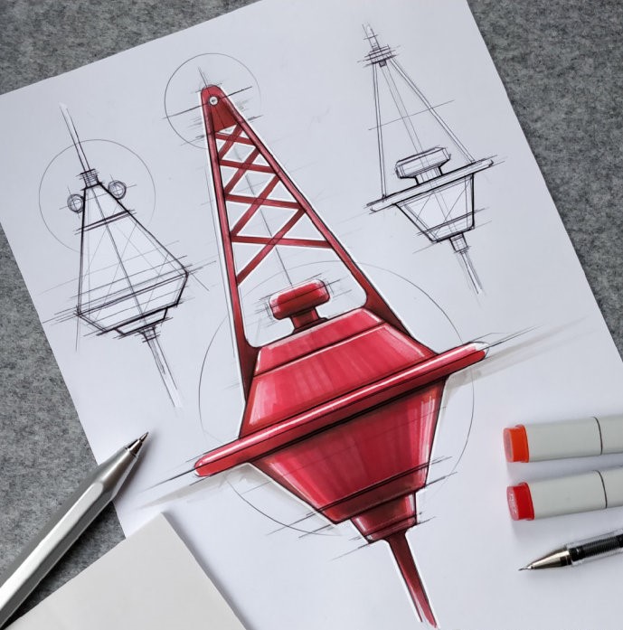 Design sketch，marker pen，