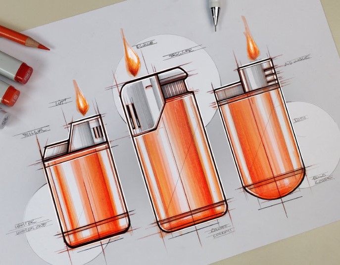 Design sketch，marker pen，