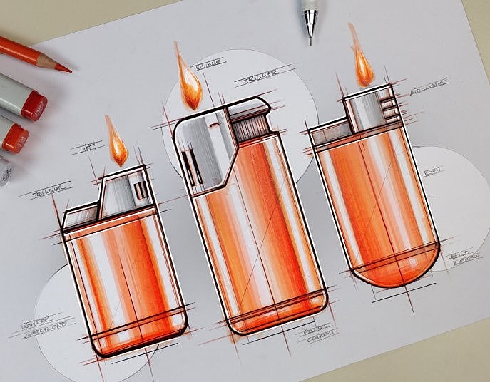 Design sketch，marker pen，