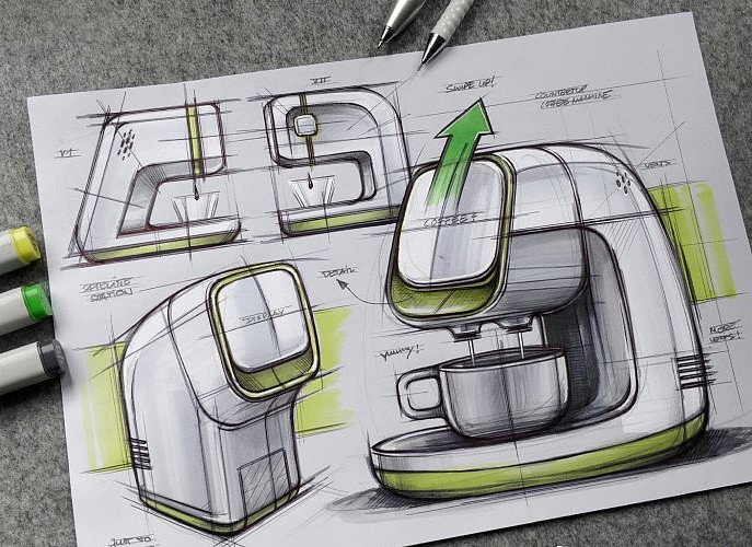 Design sketch，marker pen，