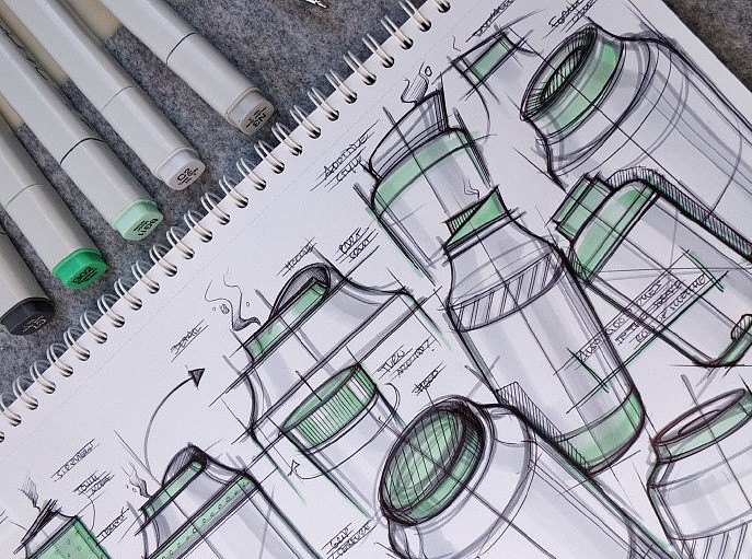 Design sketch，marker pen，