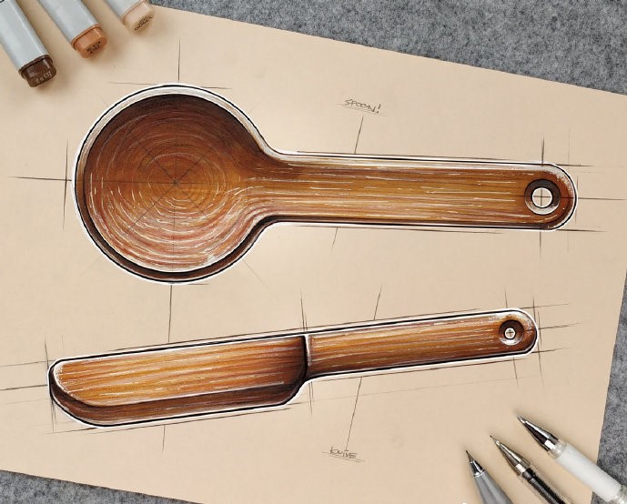 Design sketch，marker pen，