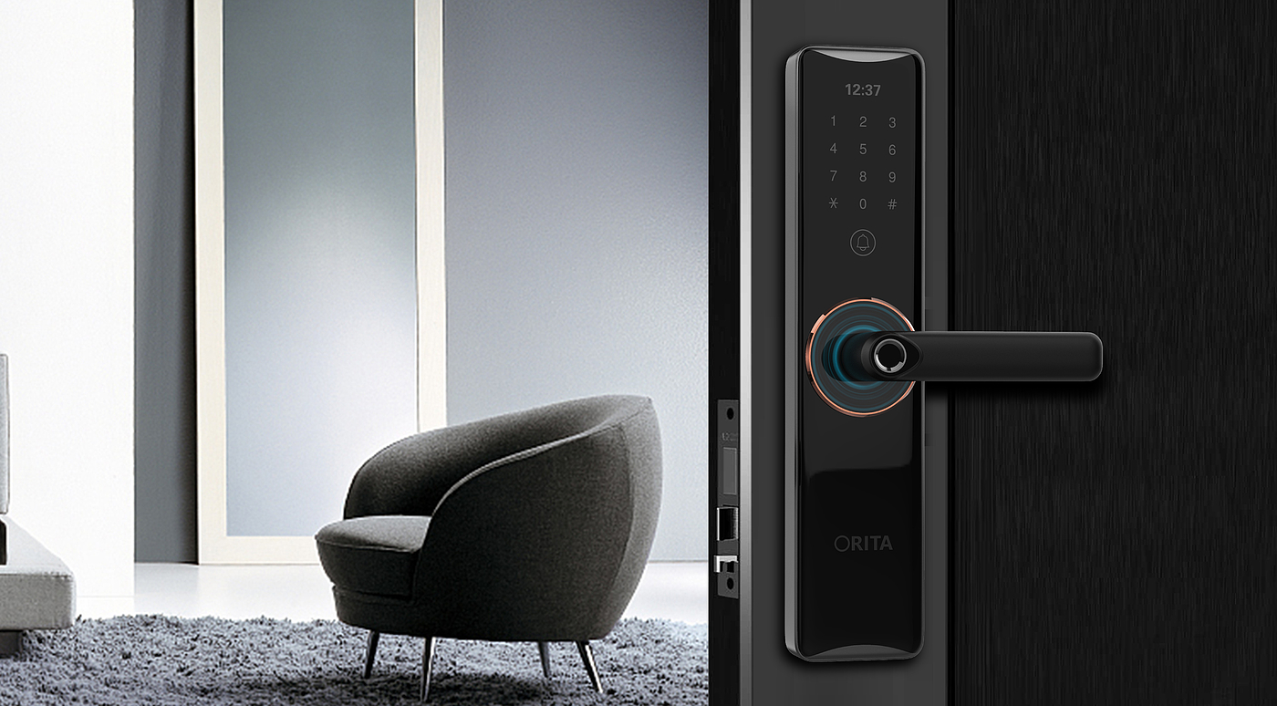 concise，Home Furnishing，Intelligent lock，industrial design，Sense of science and technology，