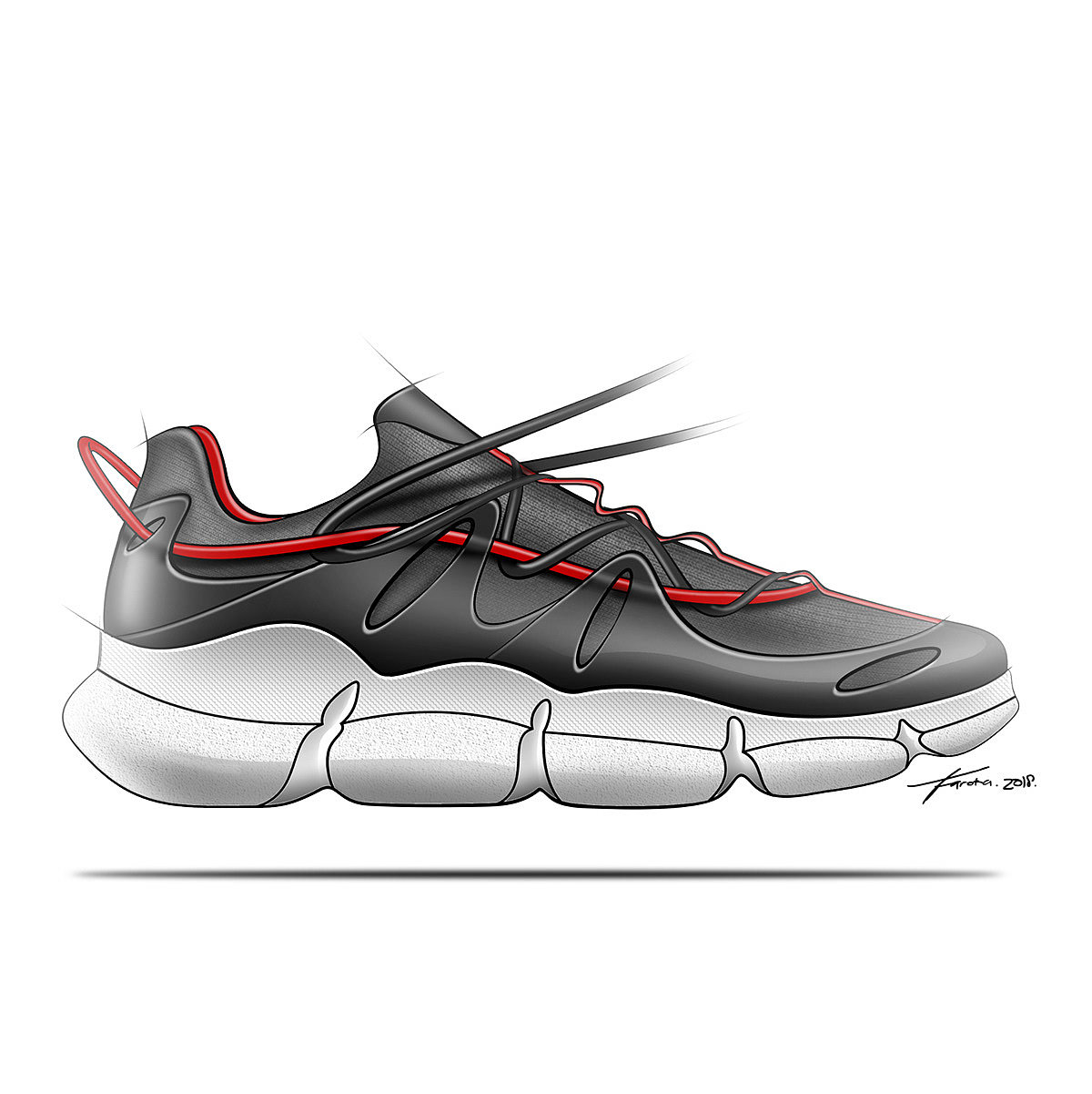 Hand drawn，gym shoes，