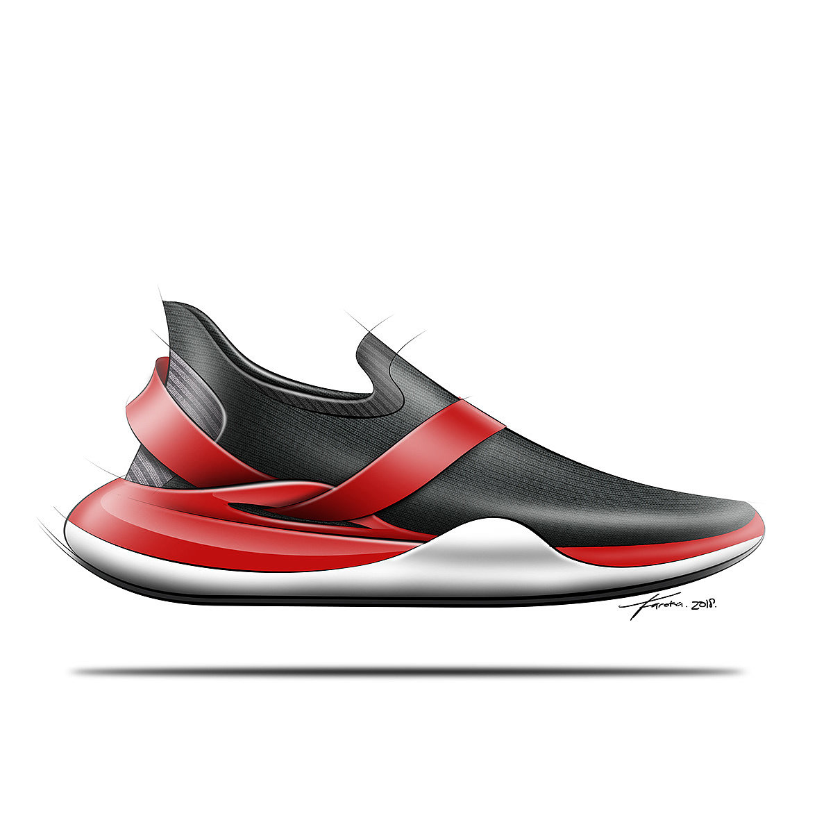 Hand drawn，gym shoes，