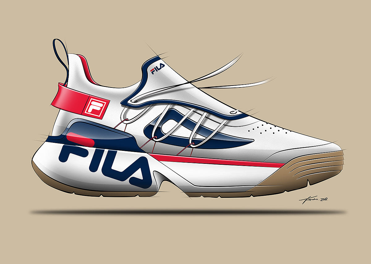 Hand drawn，gym shoes，
