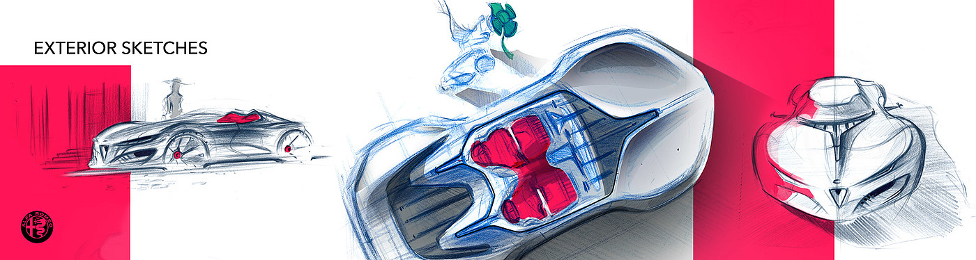 Coral red，Automobile design，ALFA ROMEO ROADSTER，