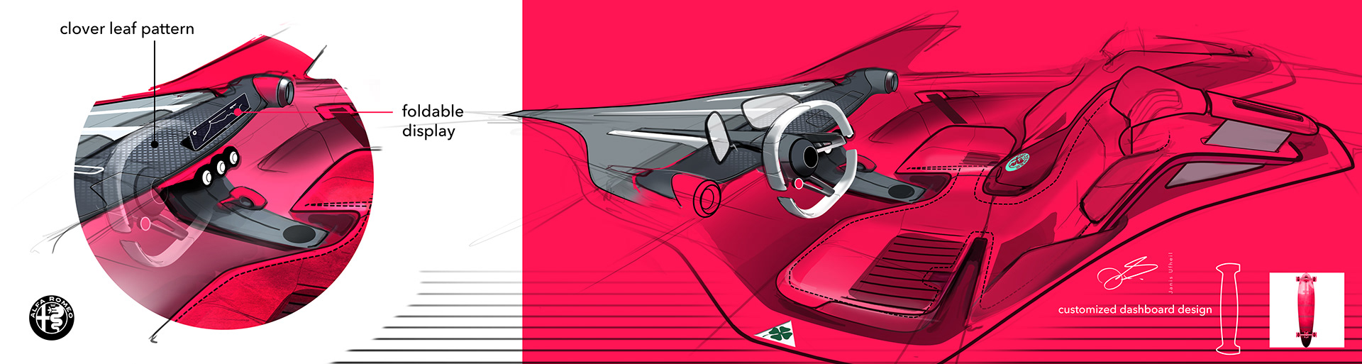 Coral red，Automobile design，ALFA ROMEO ROADSTER，