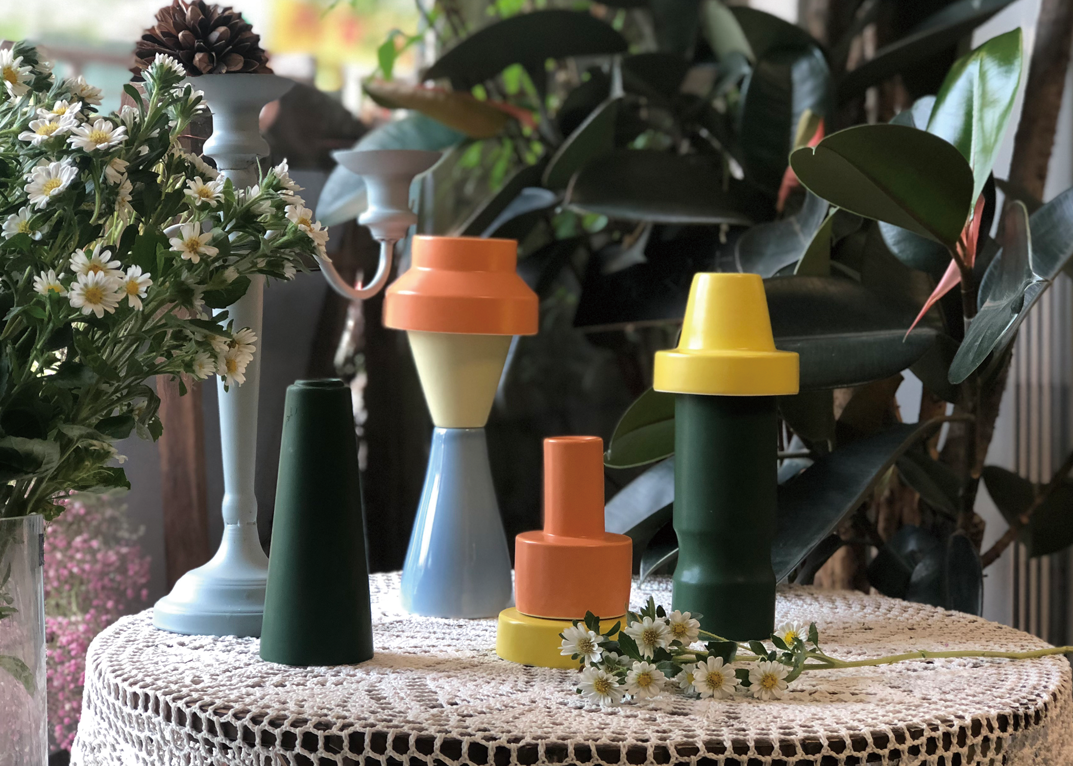 multi-function，Floral apparatus，Vase design，combination，Acrylic，ceramics，