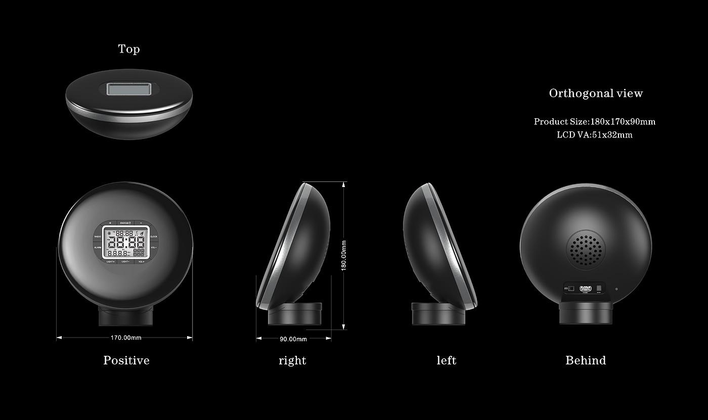Clock，radio reception，Night light，multi-function，