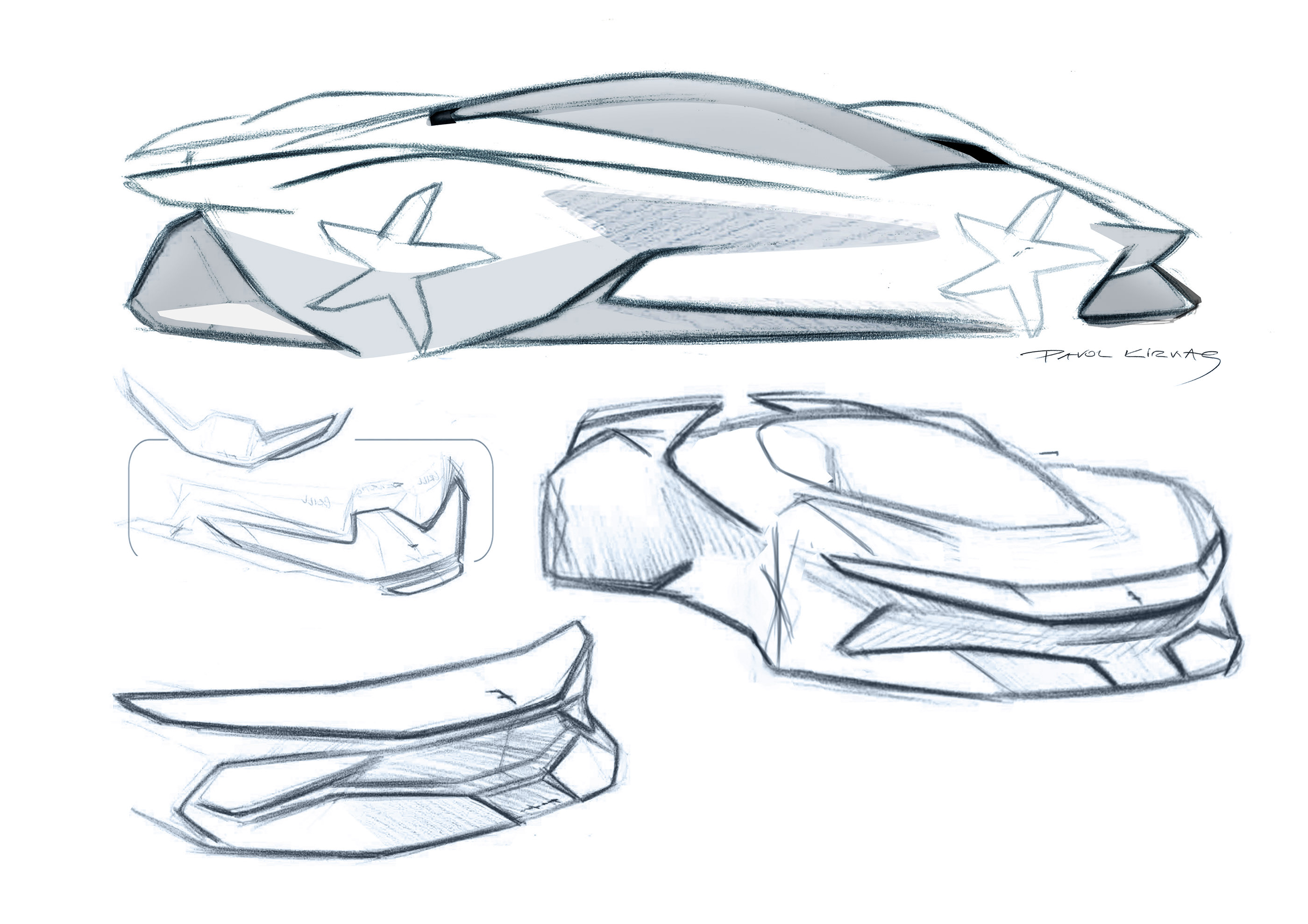 design sketch，Pininfarina Bat，Super run，Electric，