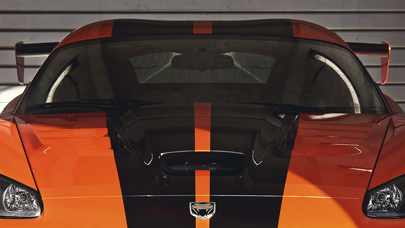 orange，automobile，Bernd Montag，Dodge Viper，cgi，