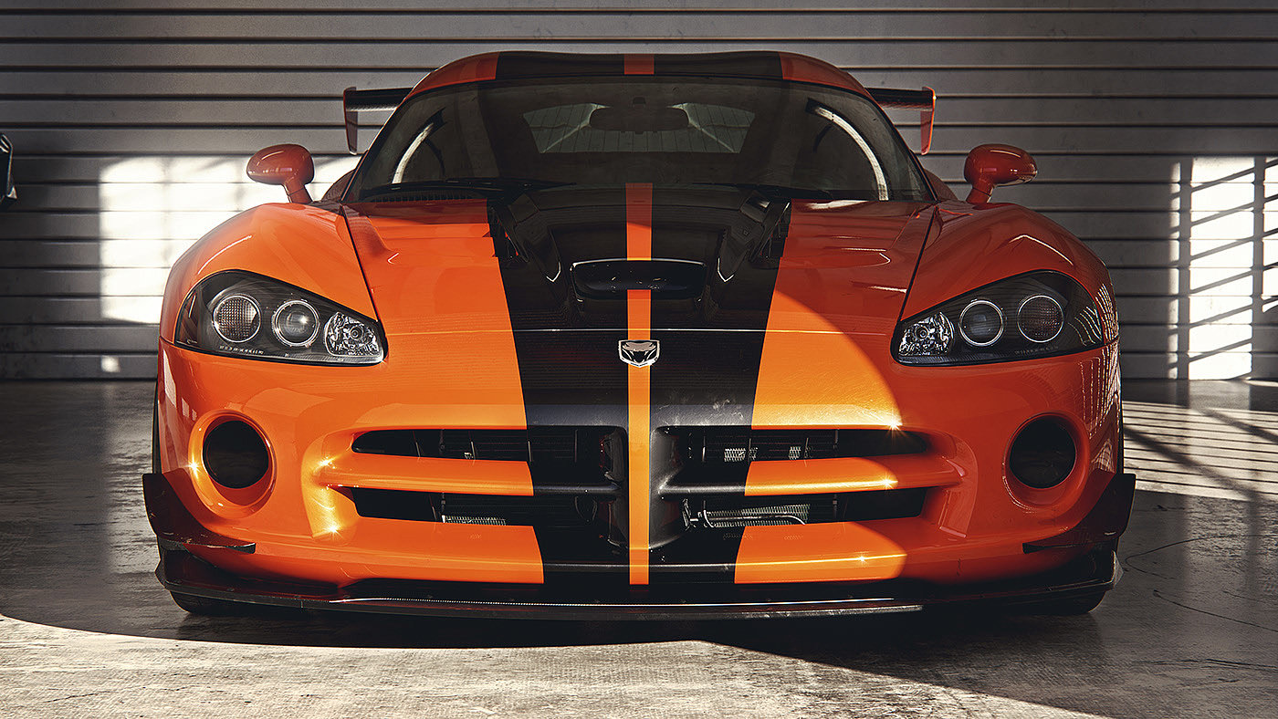 橙色，汽车，Bernd Montag，Dodge Viper，cgi，