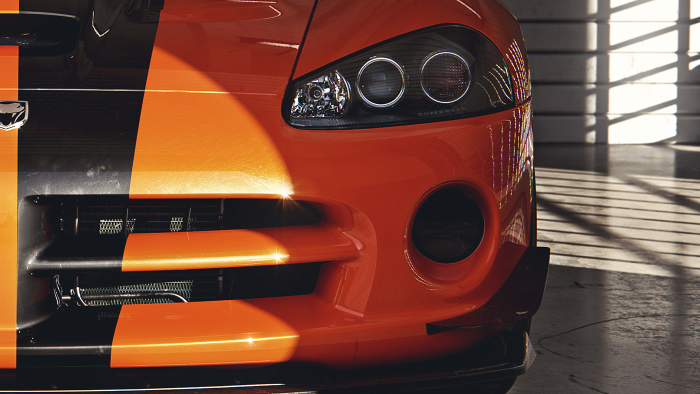 orange，automobile，Bernd Montag，Dodge Viper，cgi，