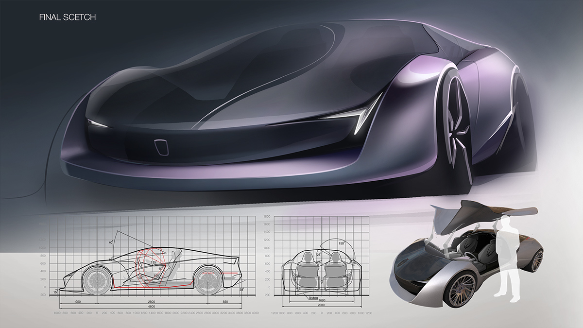 conceptual design，industrial design，Intelligent technology，Sharp shape，Hand drawing，