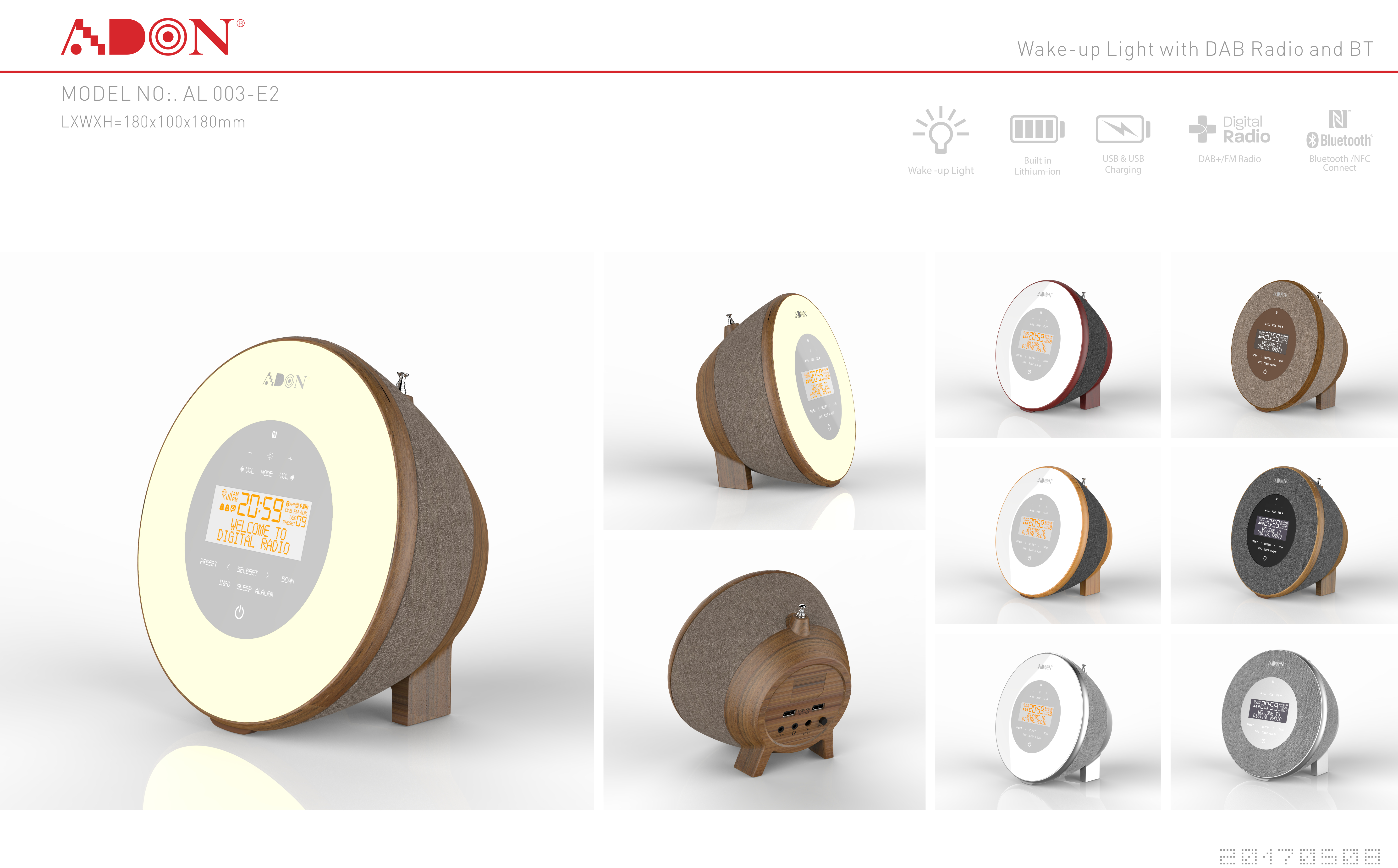 Speaker & wake up light & DAB，