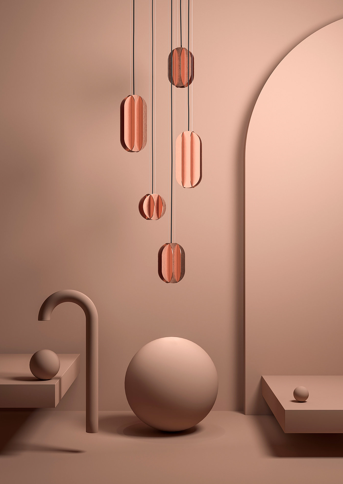 Metal，a chandelier，EL LIGHTING，
