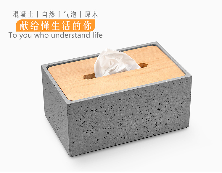 The other side，Cement tissue box，Tissue box with cover，Cement porosity effect，