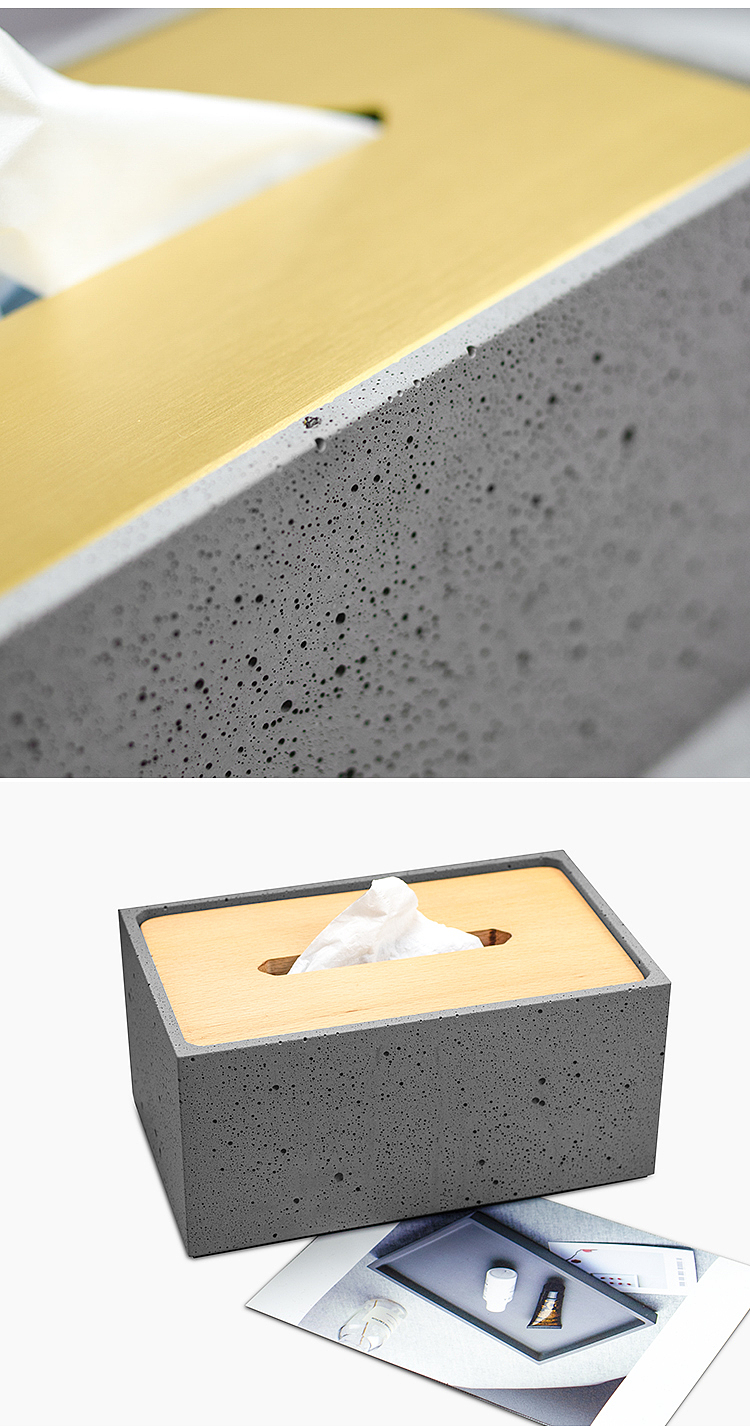 The other side，Cement tissue box，Tissue box with cover，Cement porosity effect，