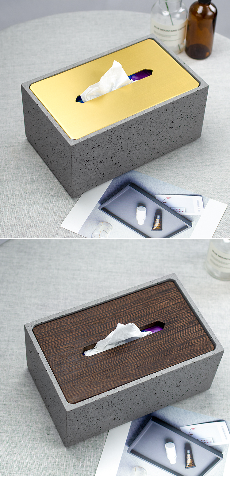 The other side，Cement tissue box，Tissue box with cover，Cement porosity effect，