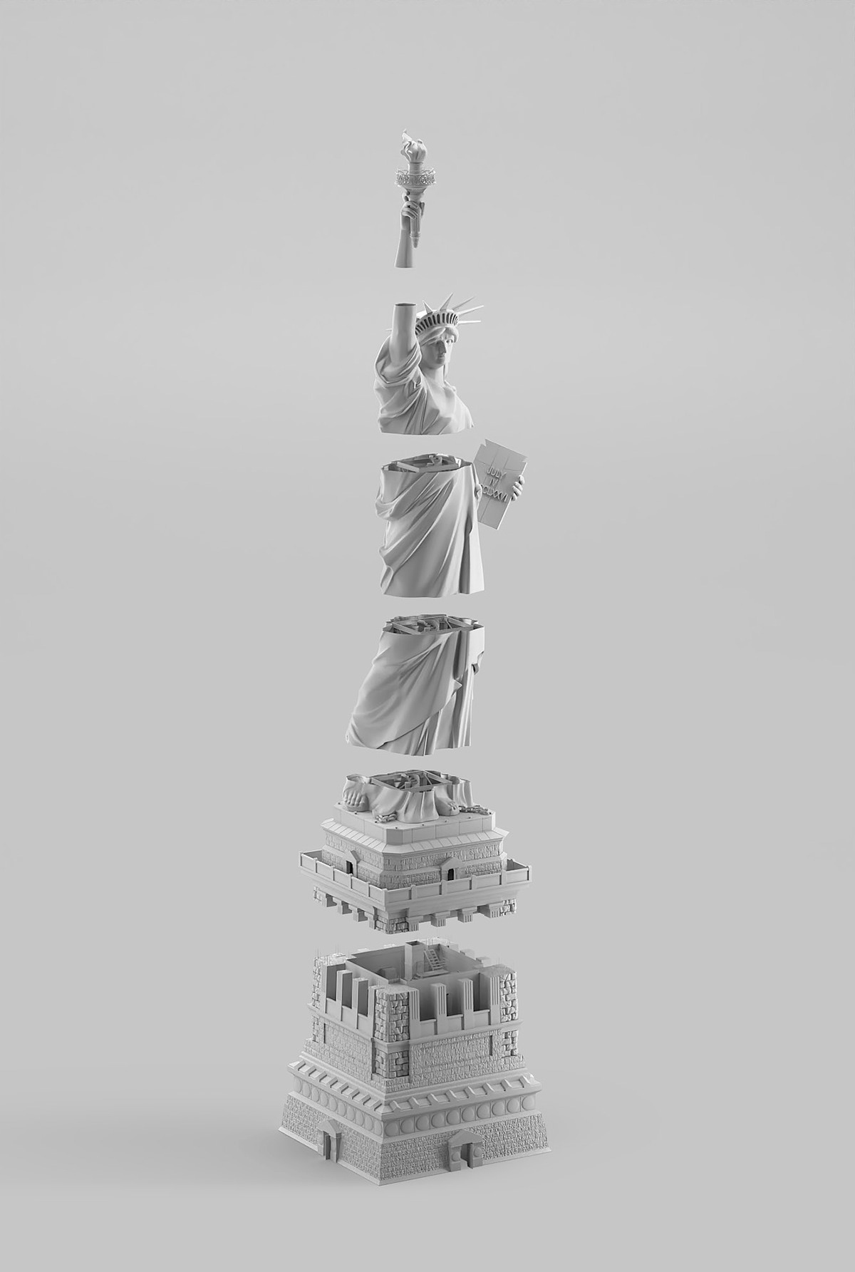 Twin Tower，Pyramid，Statue of Liberty，modeling，Architecture，
