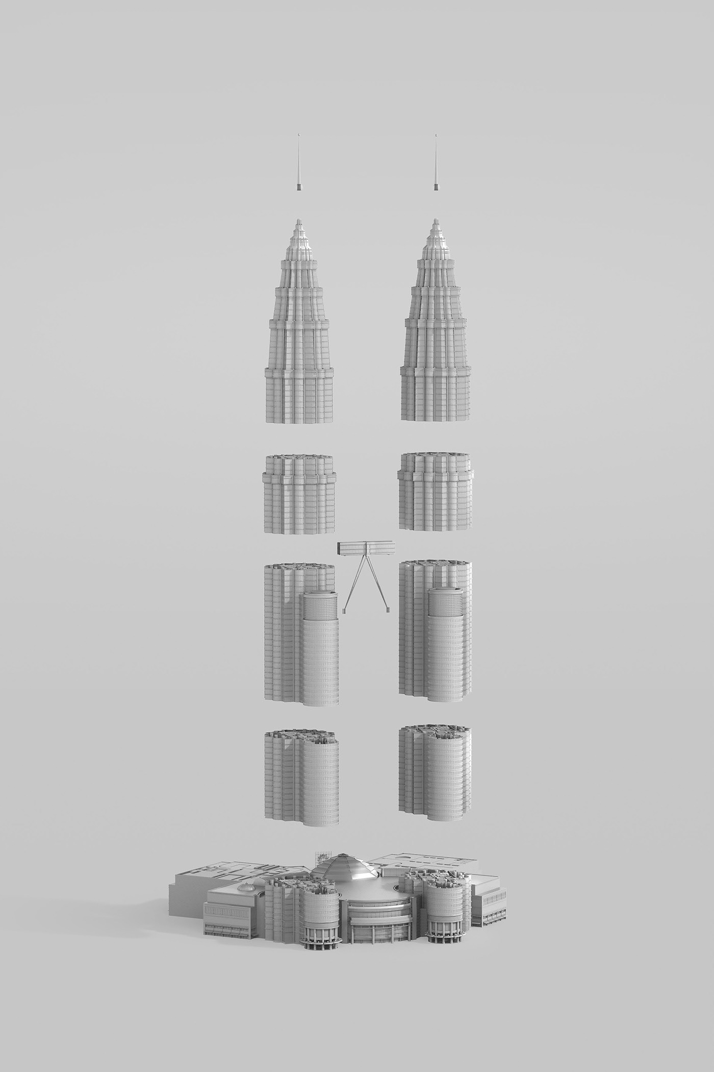 Twin Tower，Pyramid，Statue of Liberty，modeling，Architecture，
