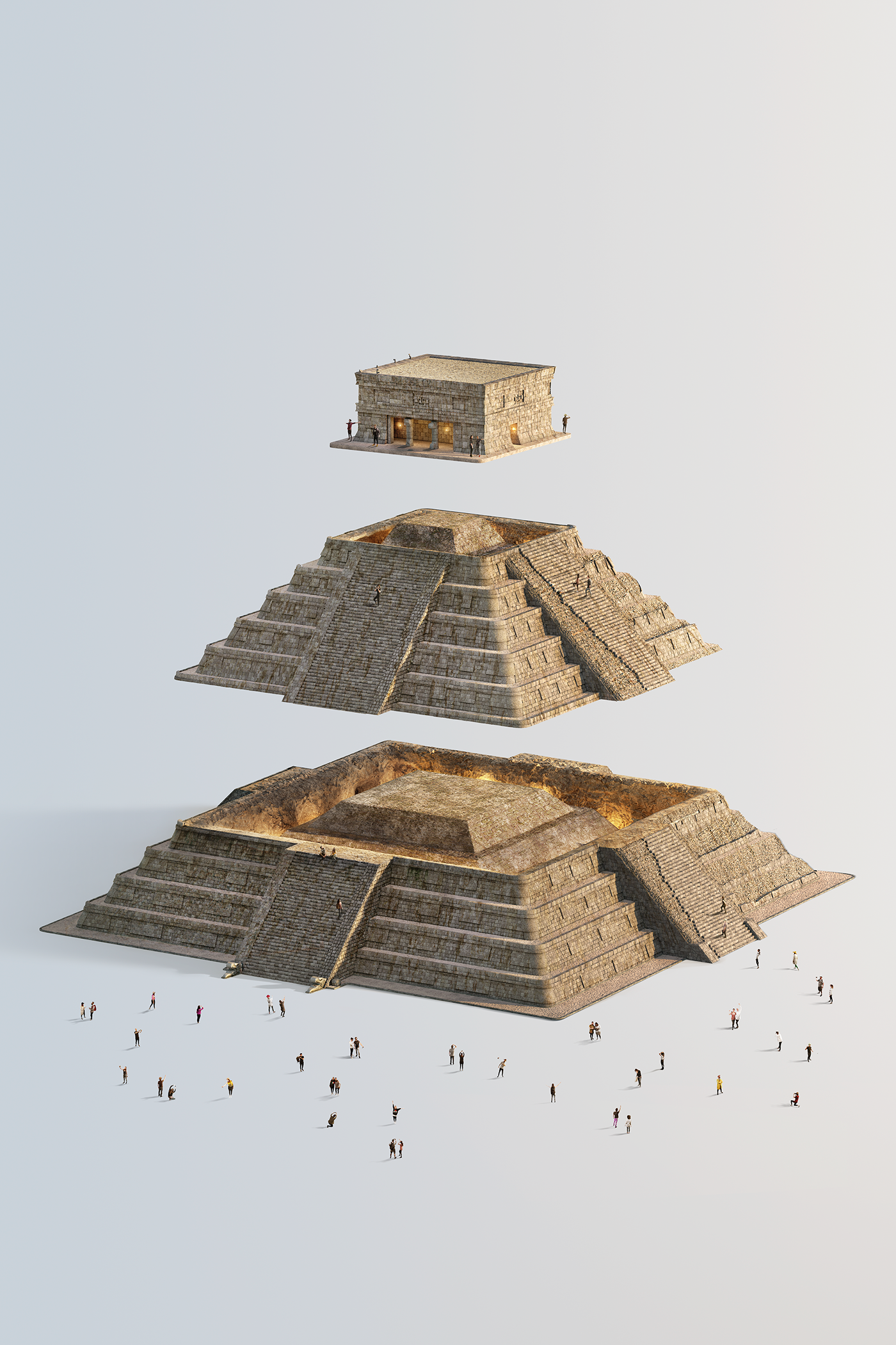 Twin Tower，Pyramid，Statue of Liberty，modeling，Architecture，