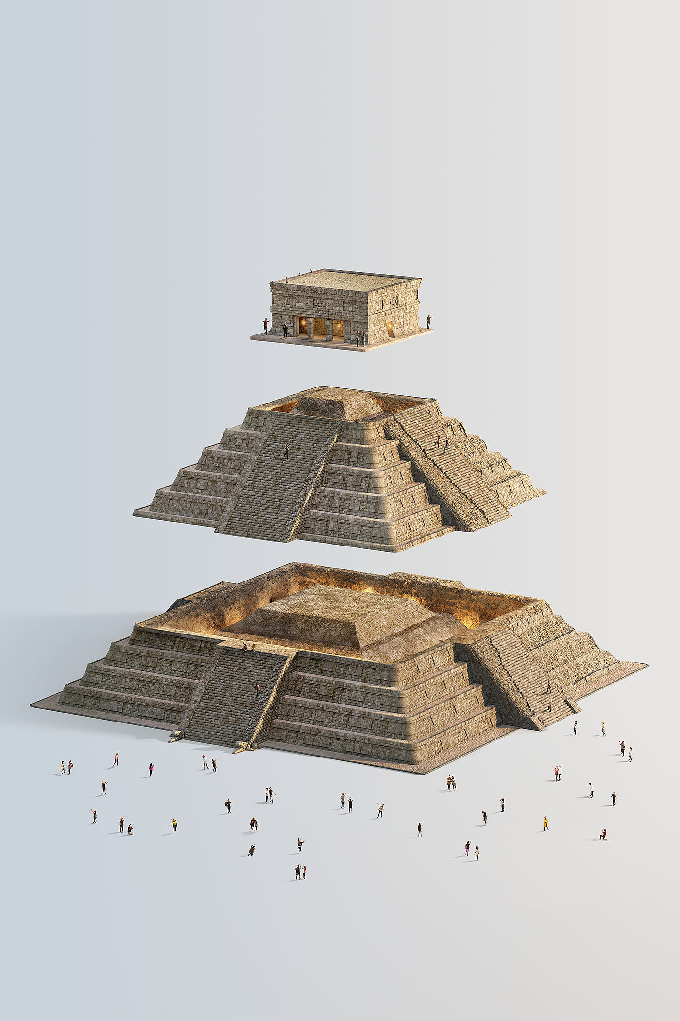 Twin Tower，Pyramid，Statue of Liberty，modeling，Architecture，