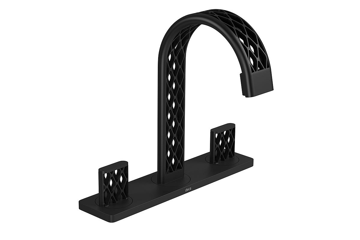 3D Basin Mixer，3D printing，black，water tap，reticular，