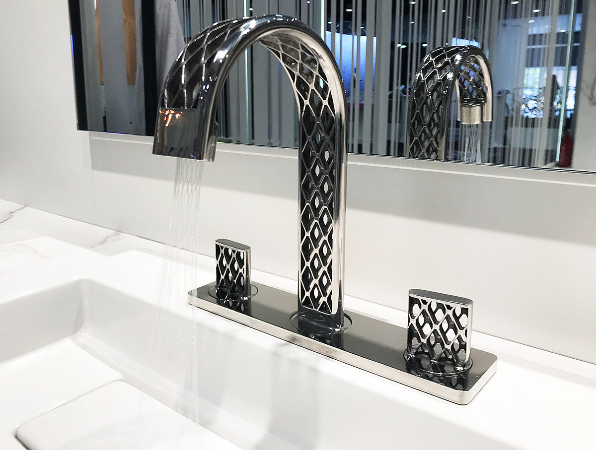 3D Basin Mixer，3D printing，black，water tap，reticular，