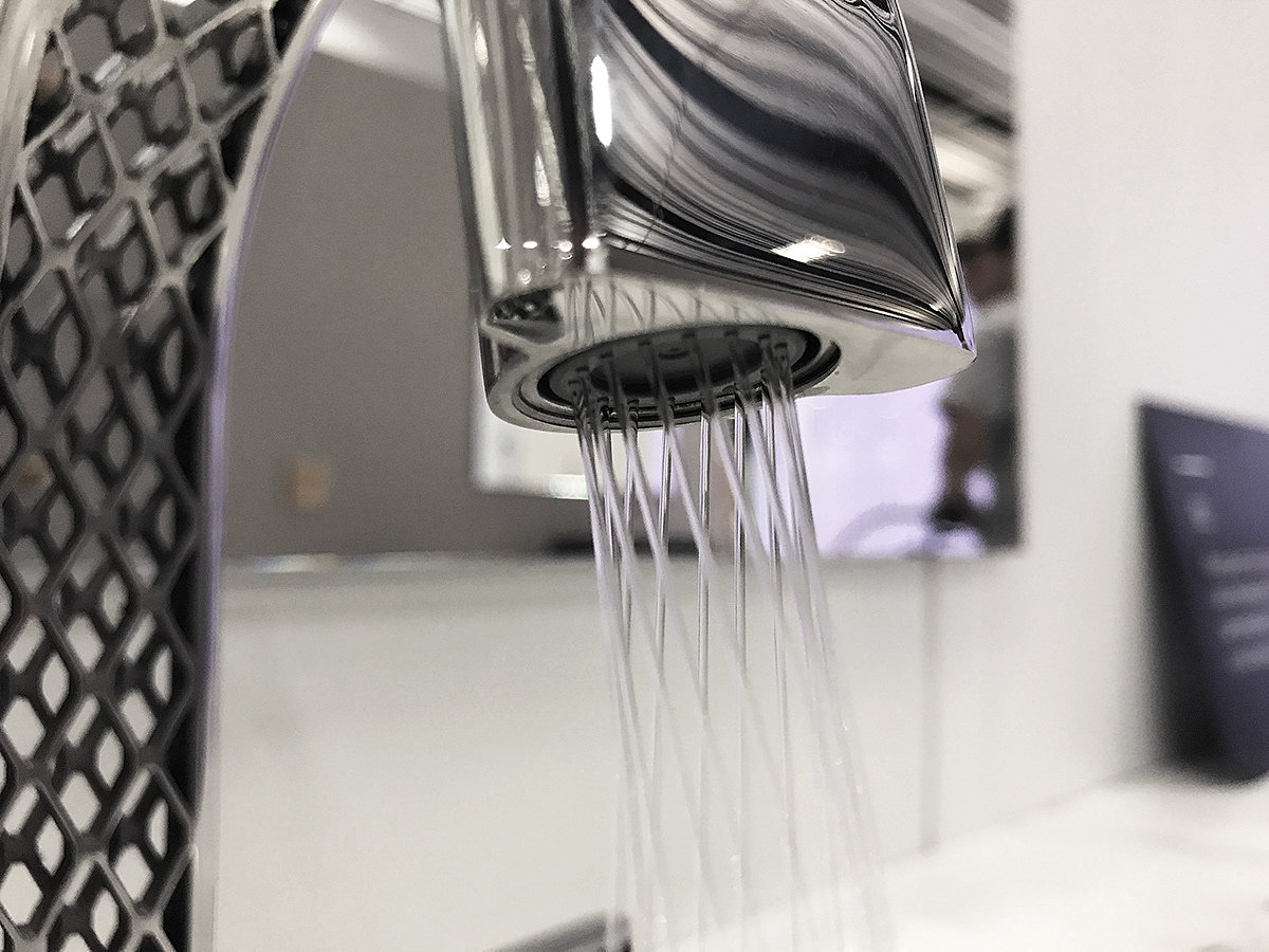 3D Basin Mixer，3D printing，black，water tap，reticular，