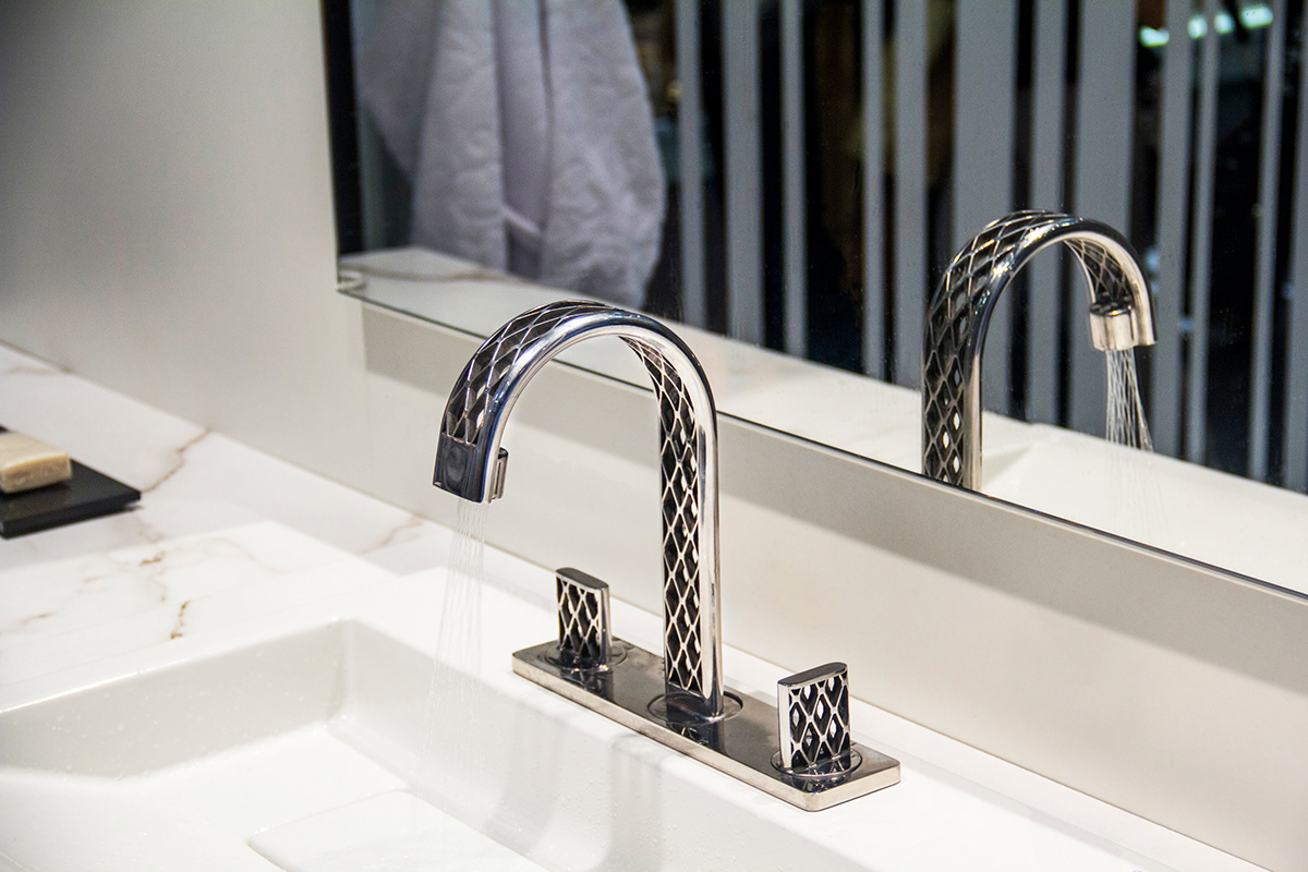 3D Basin Mixer，3D printing，black，water tap，reticular，