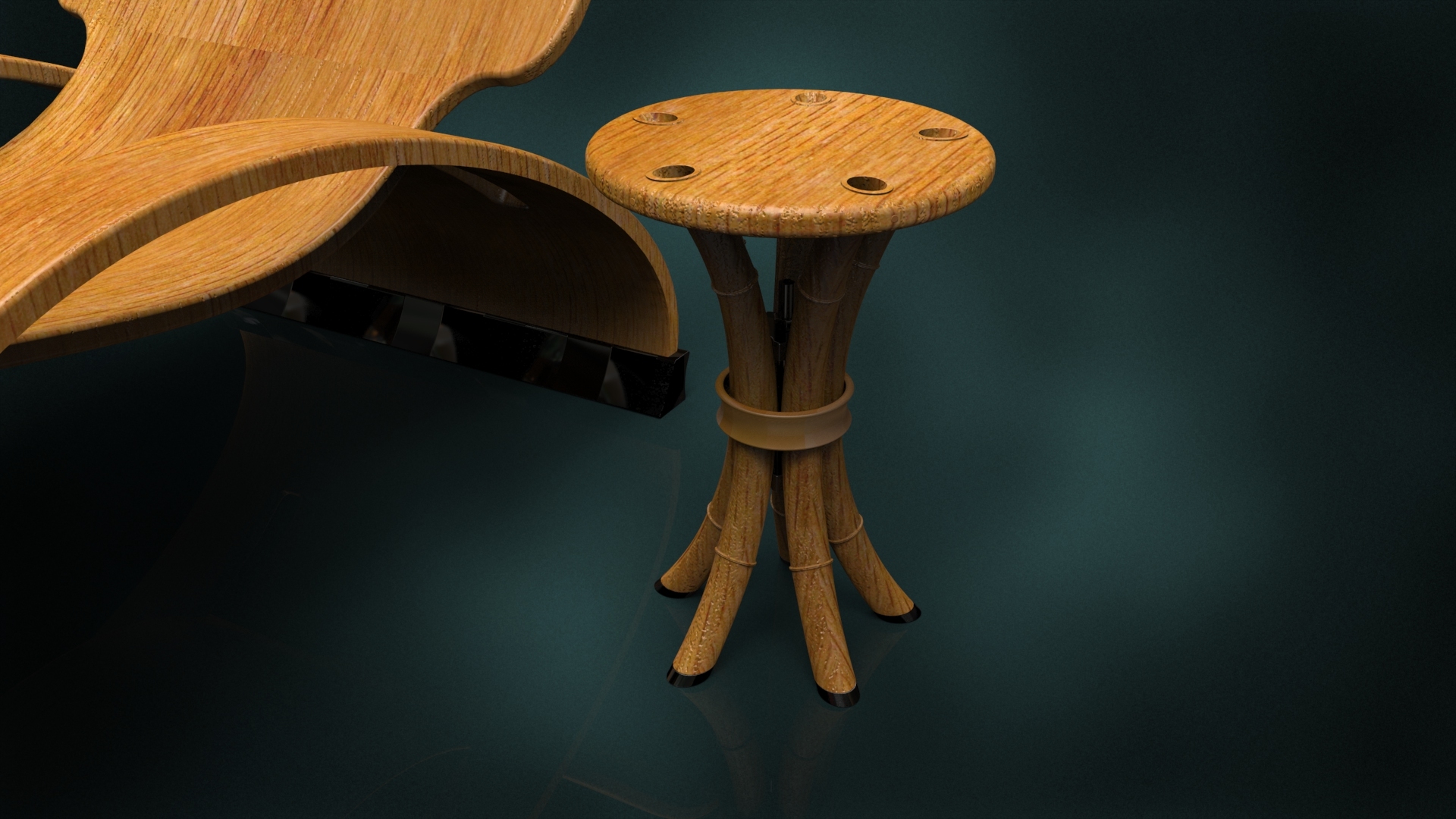 Bamboo and wood，Simplicity，streamline，