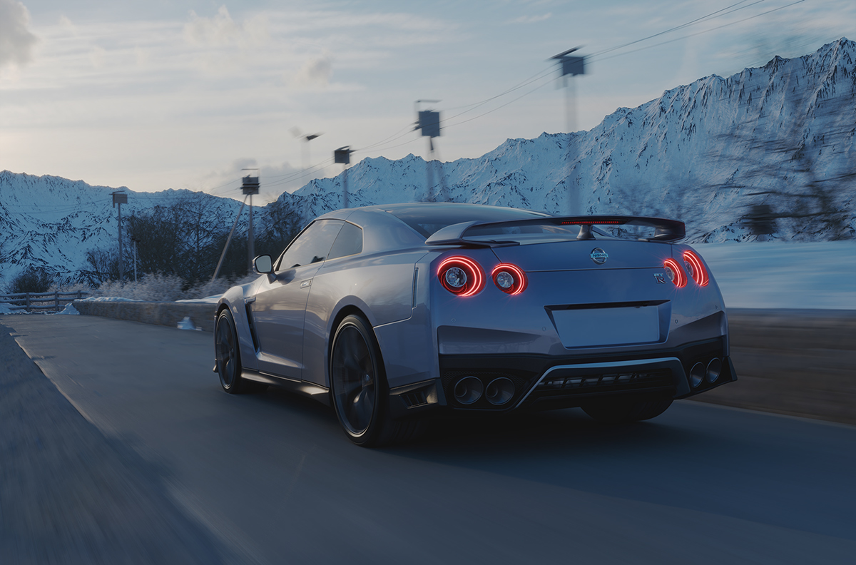 Nissan GT-R，Automobile design，grey，