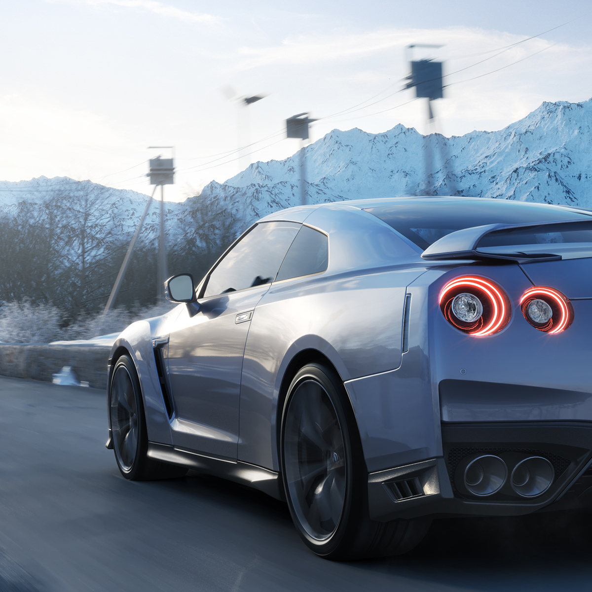 Nissan GT-R，Automobile design，grey，