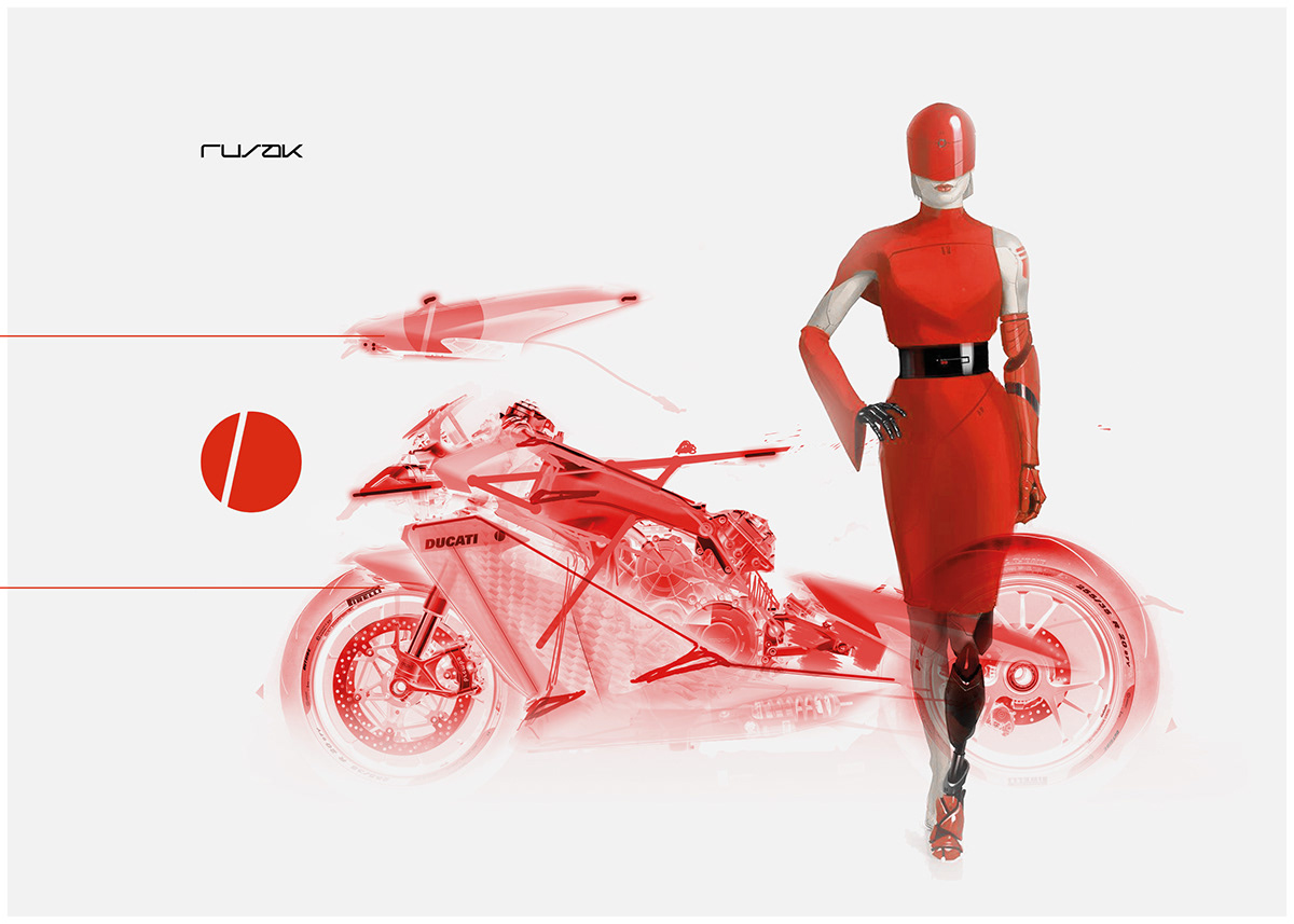 Broken，motorcycle，gules，