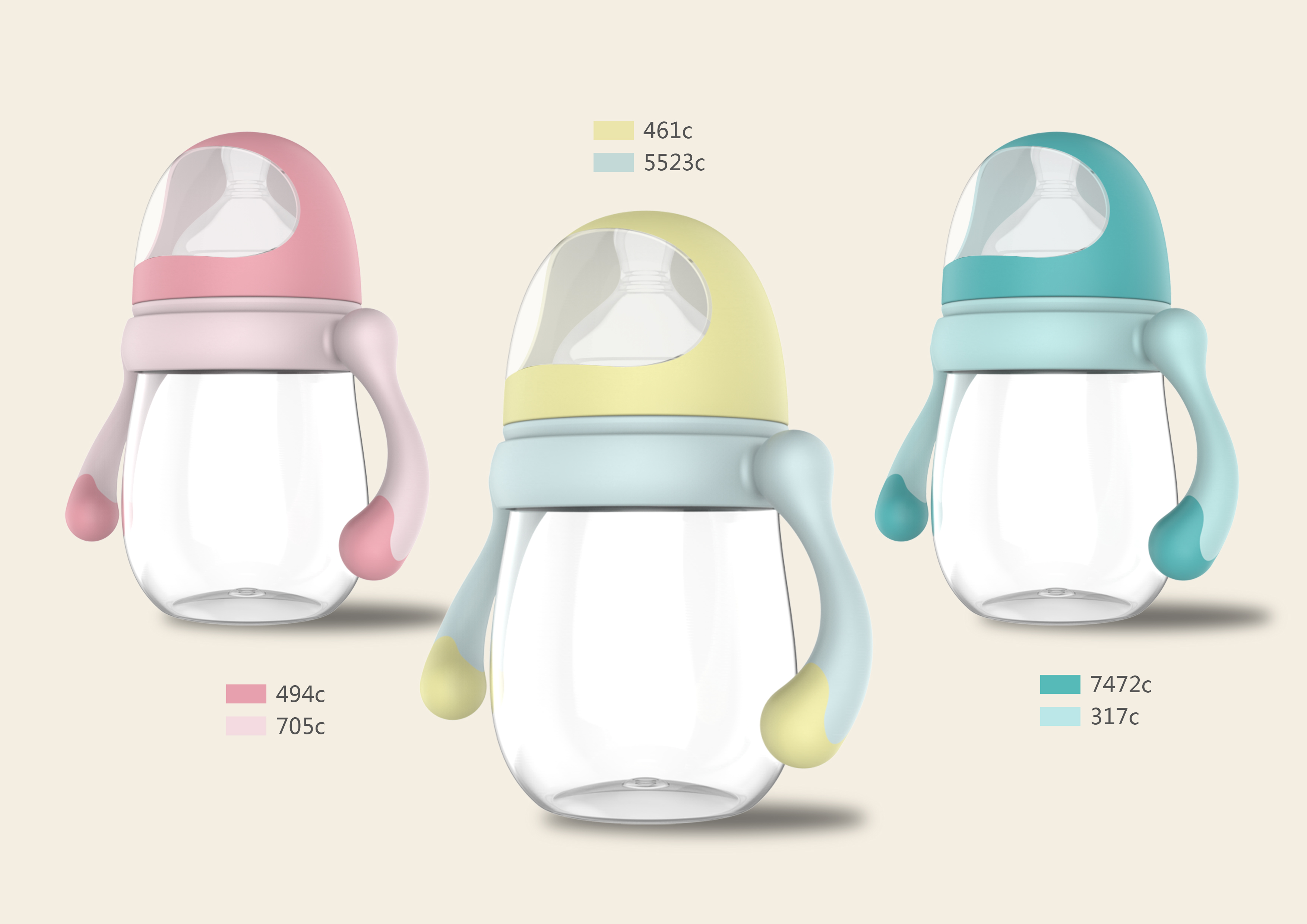 Design of baby bottle and water cup，