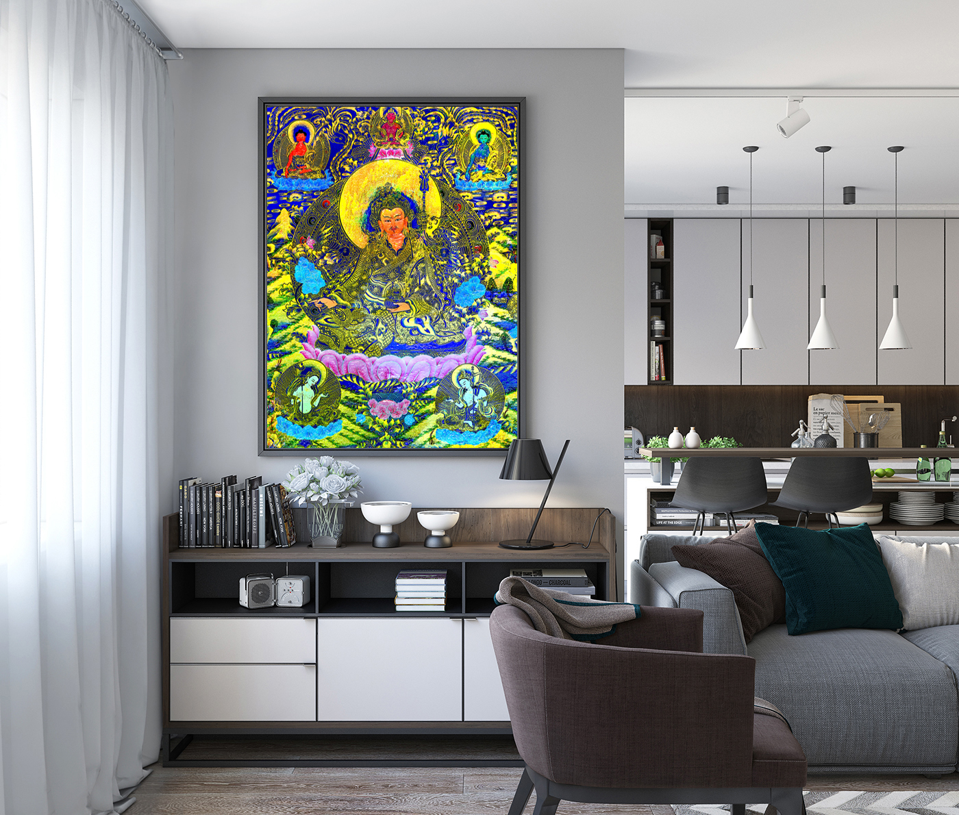 MICAHSO，Extraordinary Thangka，Inspirational Art，Colorful jade，