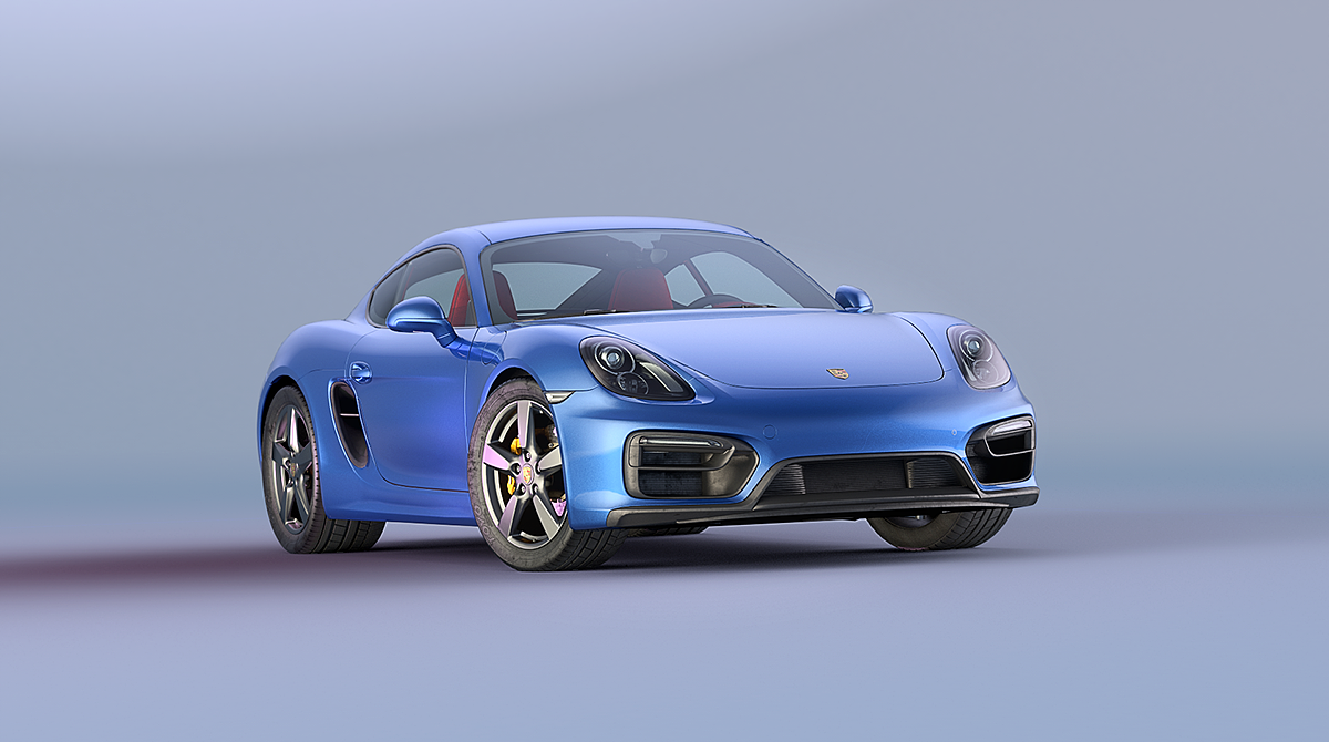 Porsche Cayman GTS，汽车设计，蓝色，