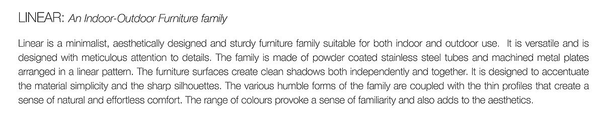 Linear，Outdoor furniture，Metal，