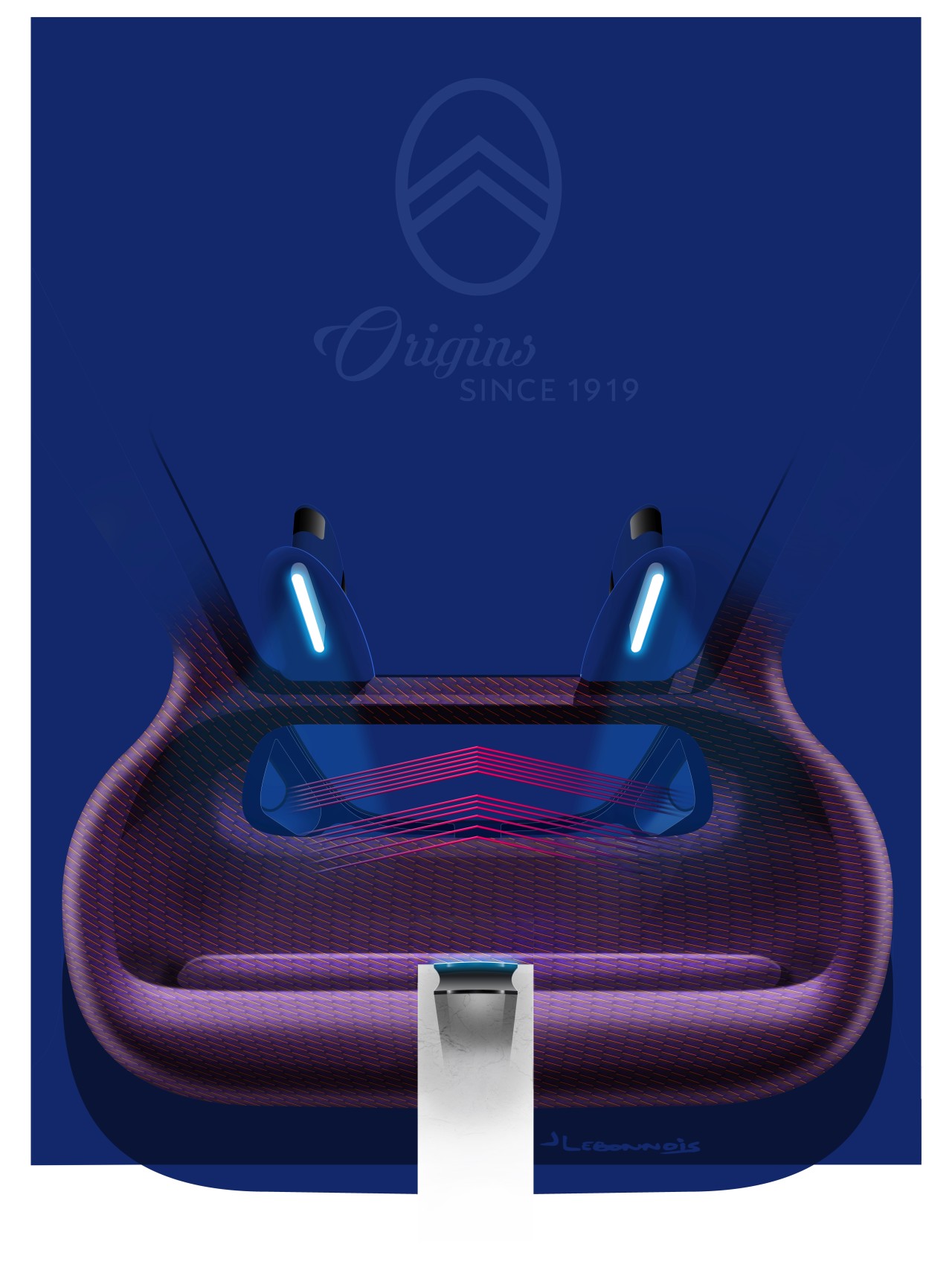 sketch，automobile，blue，Citroen，Electric vehicle，