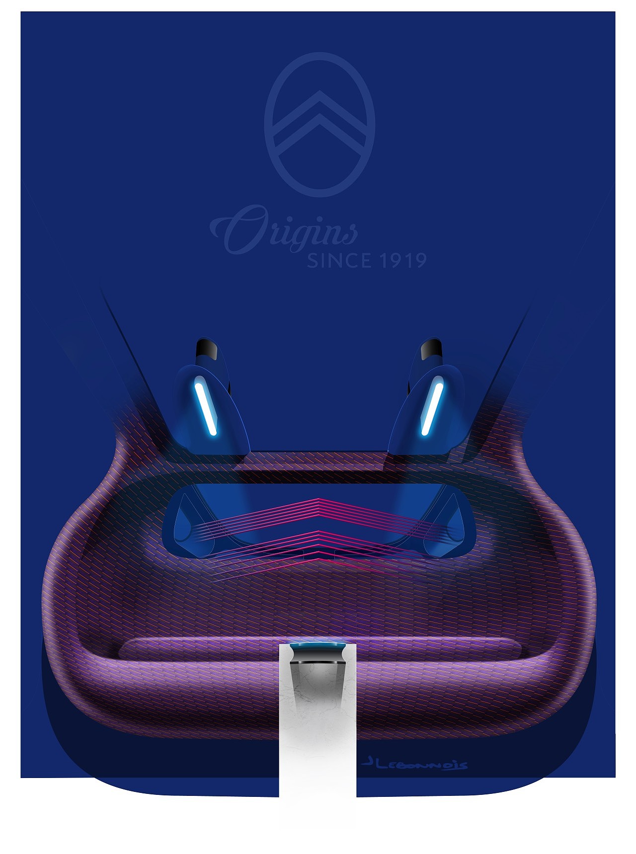 sketch，automobile，blue，Citroen，Electric vehicle，